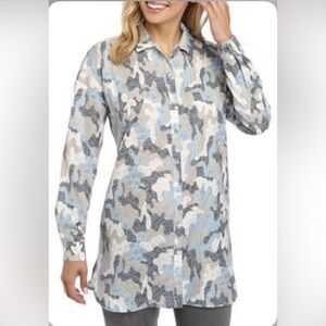 Joan Vass Women's Camouflage Tunic Shirt
